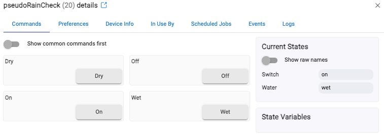 Sprinkler Schedule Rain Check displayed